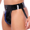 XRUB Latex Jockstrap en latex Xrub avec Zip Noir-Bleu
